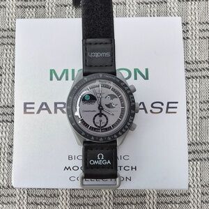 Omega X Swatch Bioceramic Moonswatch Mission To Earthphase Watch